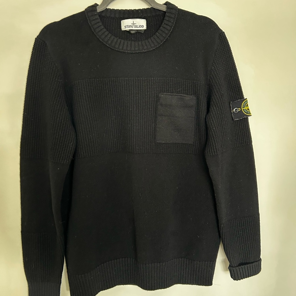 Stone Island Men's Black Crewneck Sweater